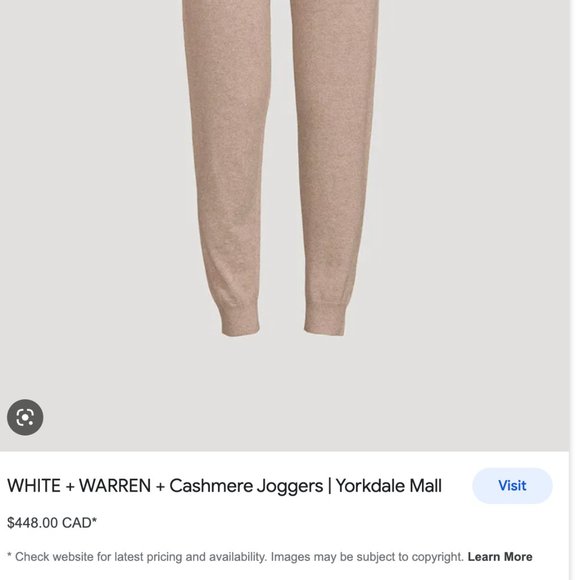 White + Warren 100% cashmere powder pink joggers - Picture 5 of 10
